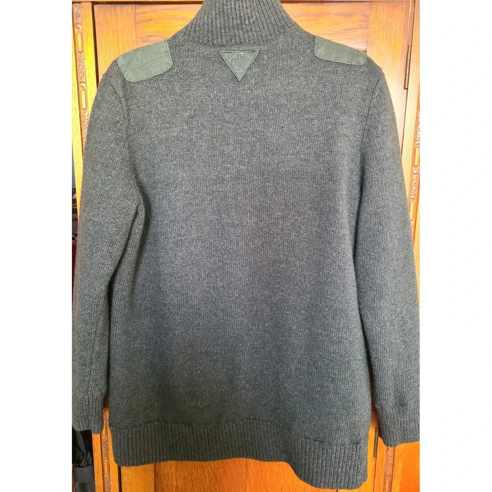 Beretta Mens XL Lambswool Lined Quarter Zip Shooting Sweater Green Hunting Top